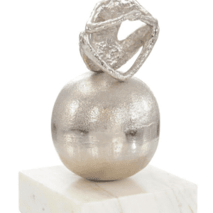 MEDITATION SCULPTURE ON MARBLE, NICKLE - Luxury Furniture Mercato Interiors